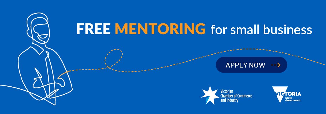 Blue graphic for business mentoring service